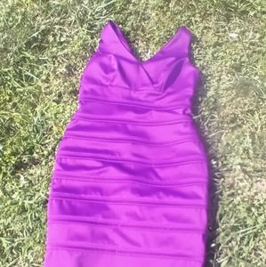 Purple dress split in the back